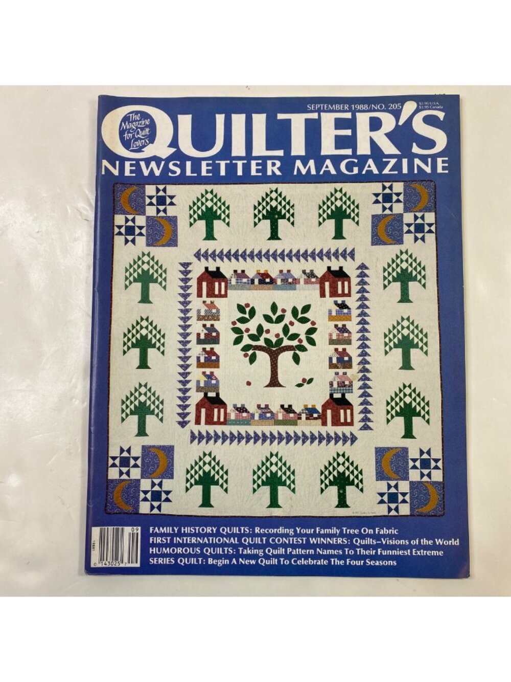 Quilters Newsletter Magazine No 205 September 1988 Quilting Patterns Vintage
